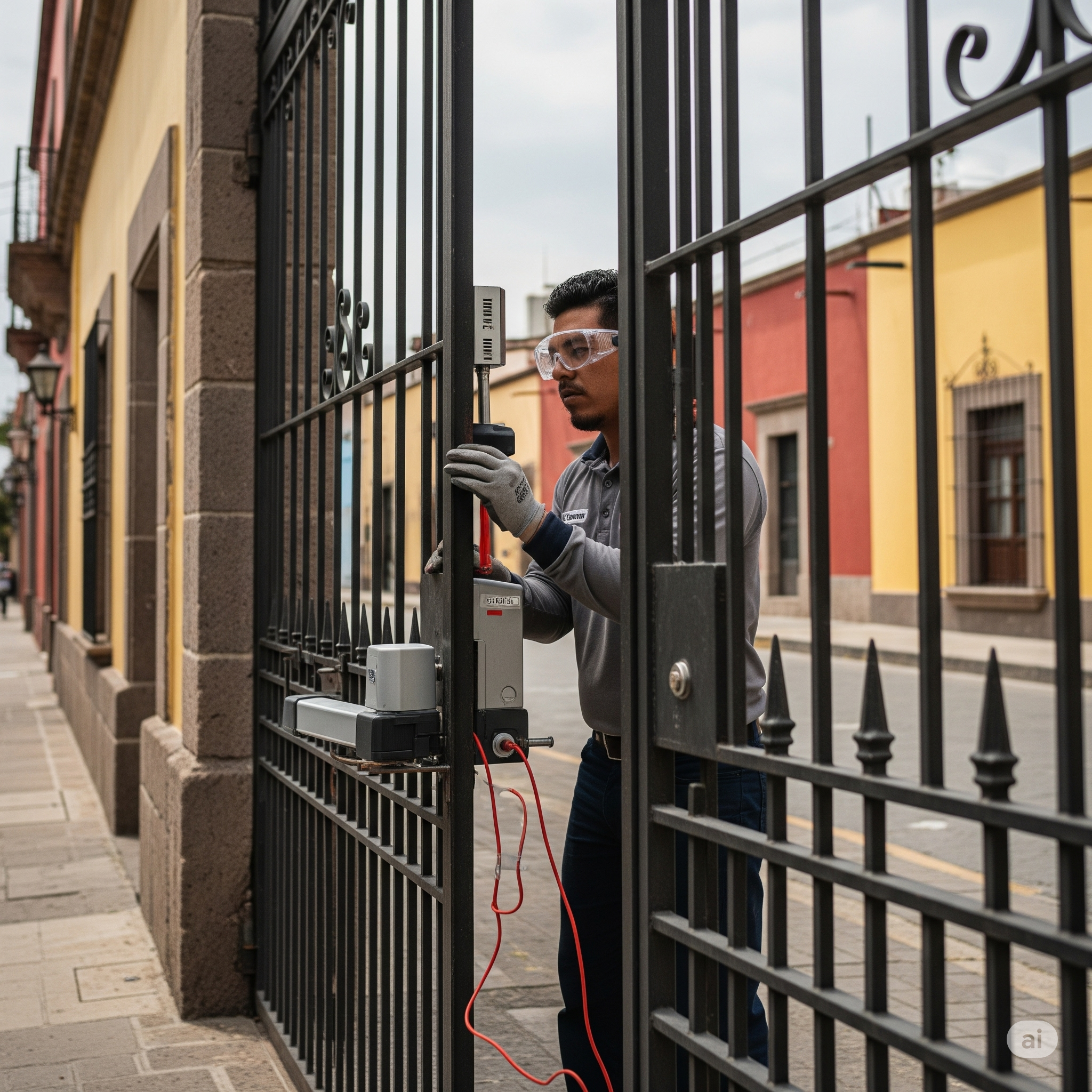 Motor de portón eléctrico instalado en residencia de Guadalajara